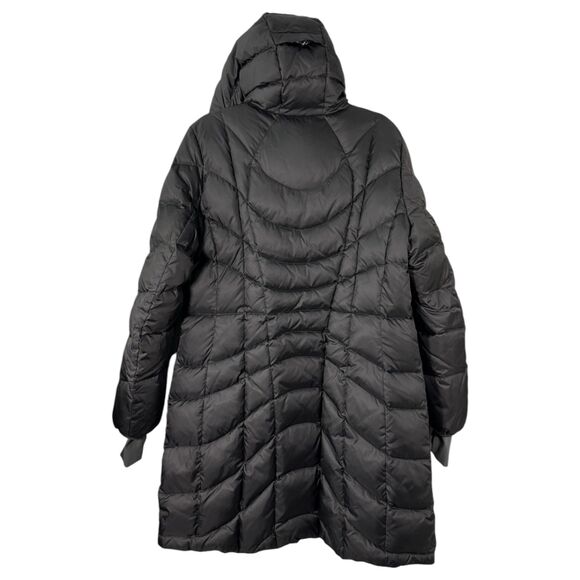 Lands' End Black Purple Lining 600 Fill Down DriOff Puffer Coat Large 14-16 NEW - Picture 6 of 6